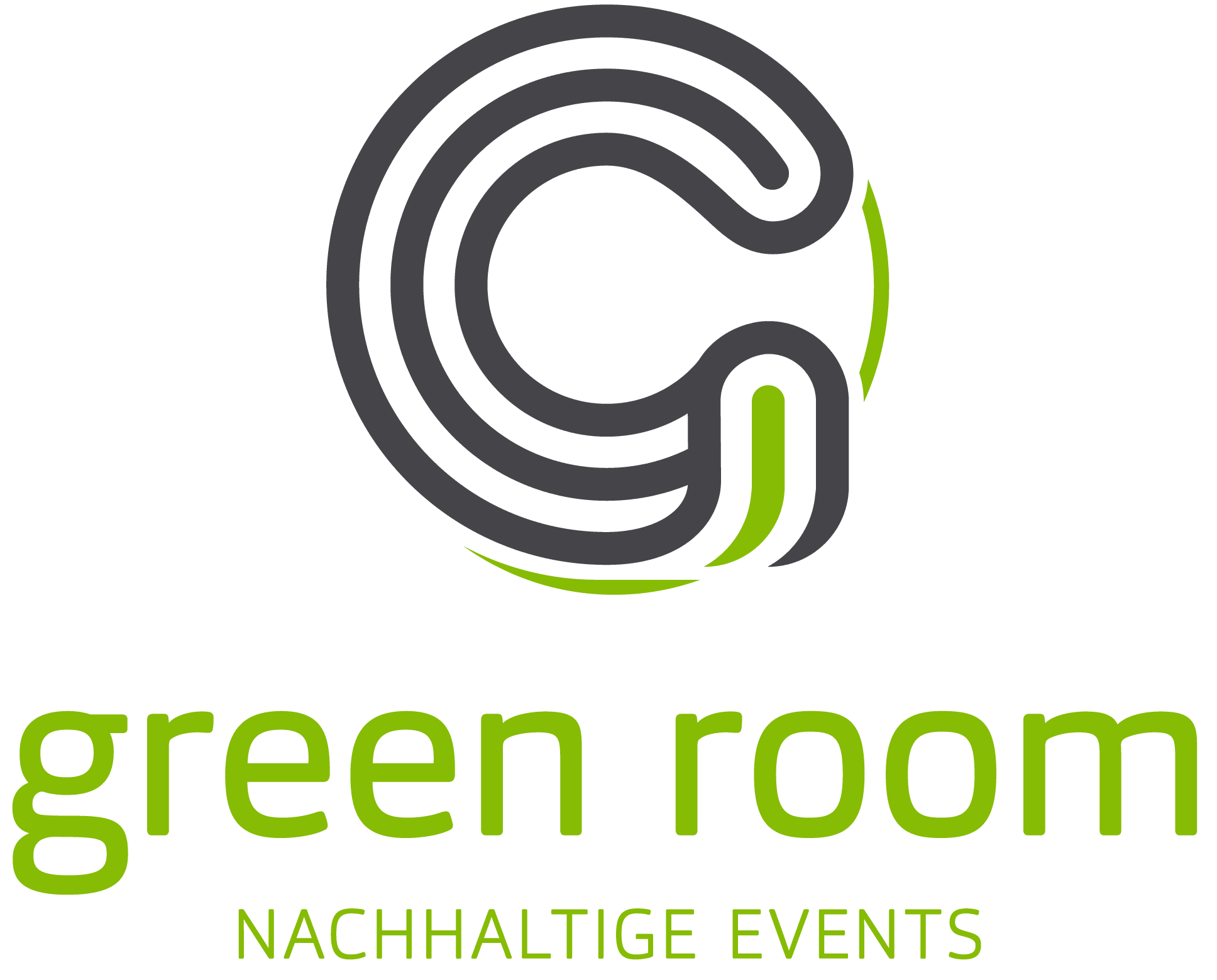 Logo GreenRoom mit dem Claim "Nachhaltige Events", Mitglied von BAUM, dem Unternehmensverband für Nachhaltigkeitsmanagement