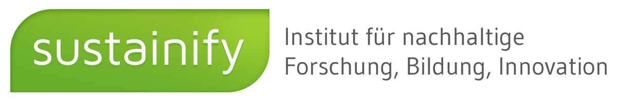 Logo sustainify mit dem Text "Insitut für nachhaltige Foschung, Bildunng, Innovation"