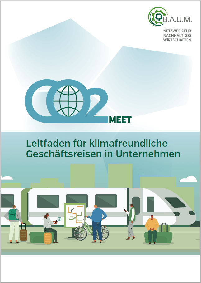 Cover des Leitfadens für klimafreundliche Geschäftsreisen
