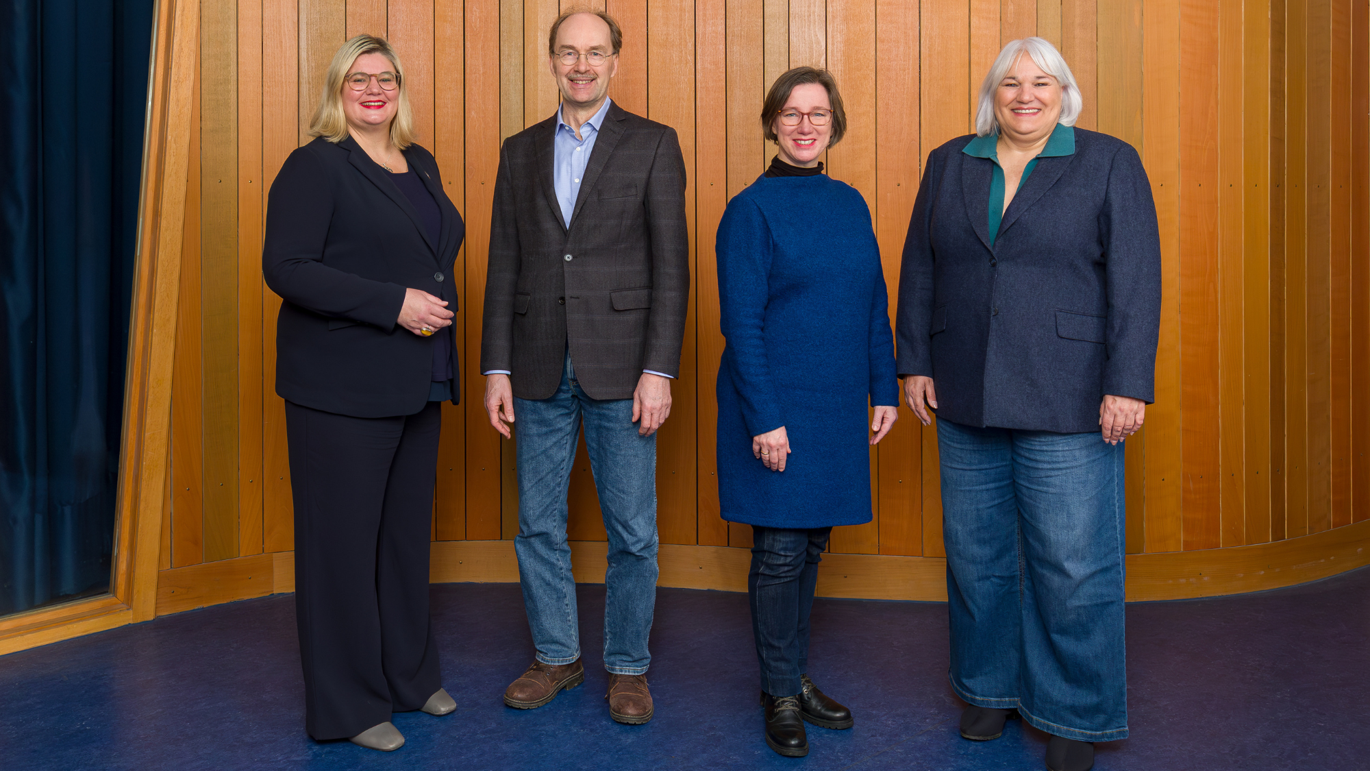 Der geschäftsführende Vorstand von BAUM (v.l.): Ellen Weiland (stellvertretende Vorsitzende), Martin Oldeland (stellvertretender Vorsitzender), Yvonne Zwick (Vorsitzende), Marion Sollbach (stellvertretende Vorsitzende)